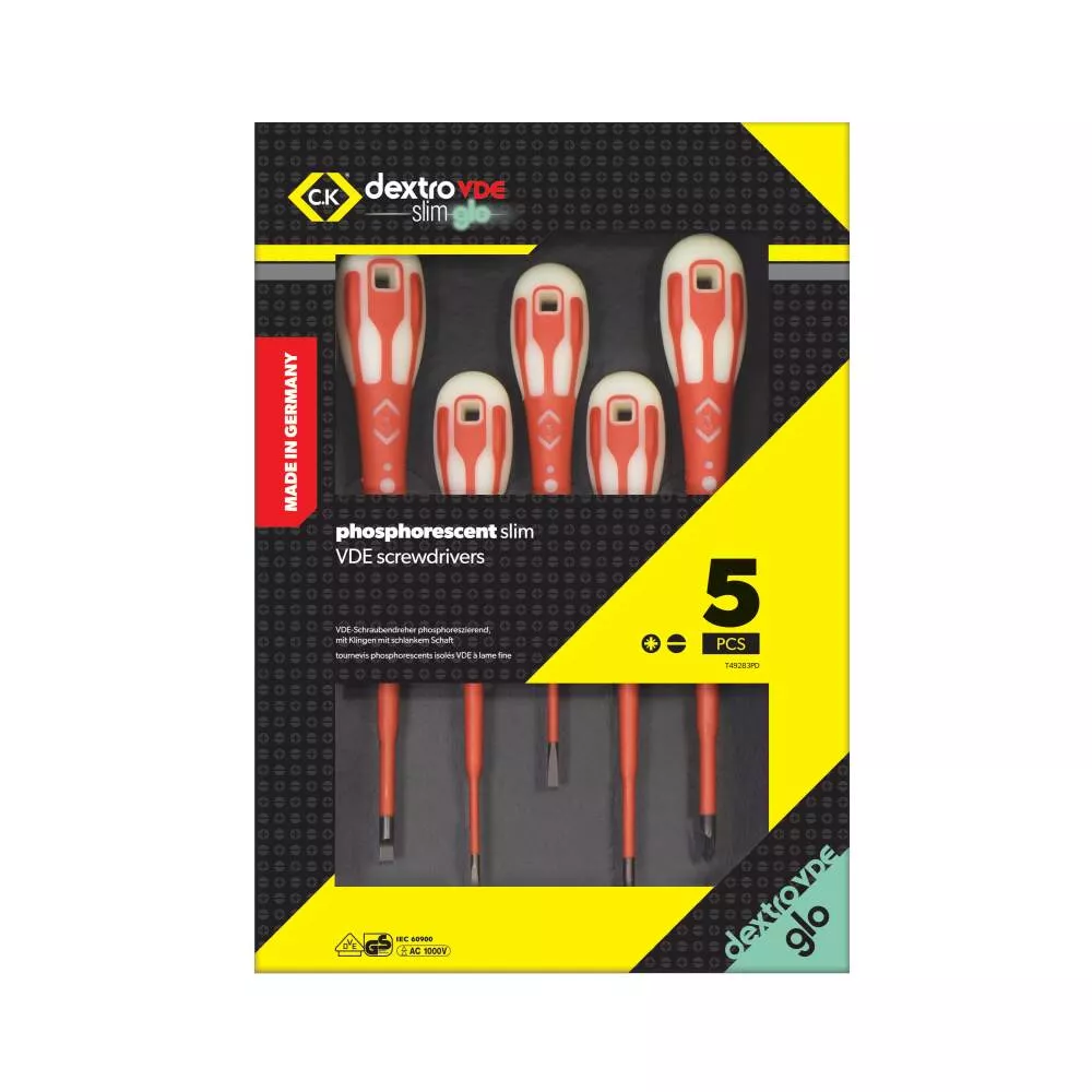 C.K DextroVDE Slim GLO Screwdriver Set/5 PZ/SL