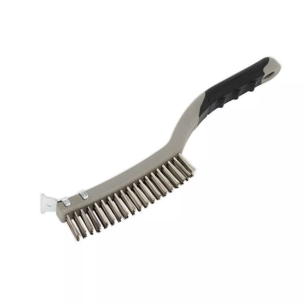 Wire Brush with Stainless Steel Fill & Scraper